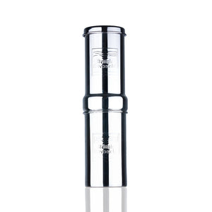 1L Adventure British Berkefeld stainless steel water purifier - front view.