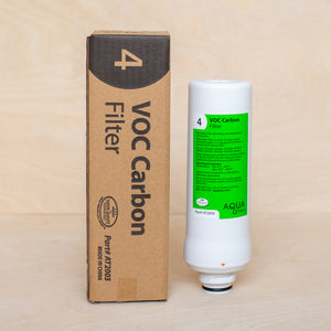 AquaTru Classic Water Filter VOC Carbon cartridge shown with packaging