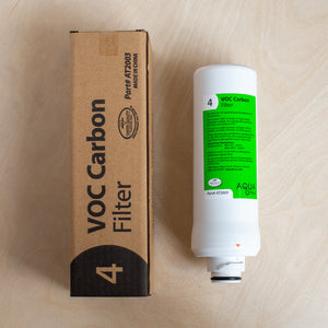 AquaTru Classic Water Filter VOC Carbon cartridge shown with packaging
