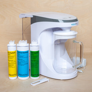 AquaTru Carafe Reverse Osmosis water purifier components.