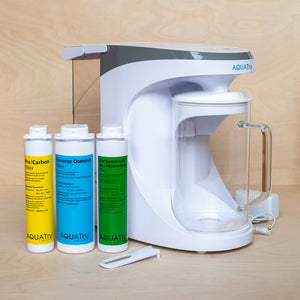 AquaTru Carafe Reverse Osmosis water purifier components.