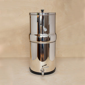 Small 6L British Berkefeld stainless steel gravity water purifier.