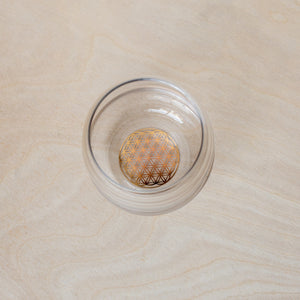 Mythos Drinking Glass with Gold Flower of Life