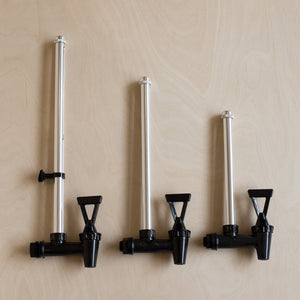Three sizes of Berkey Sight Glass Spigots for use in British Berkefeld and other gravity water purifiers.
