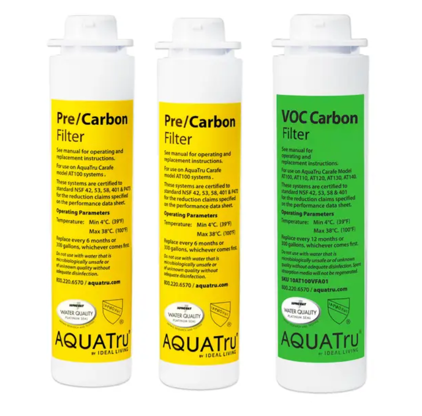 AquaTru 1st Year CARAFE Model Cartridge Pack - No Minerals