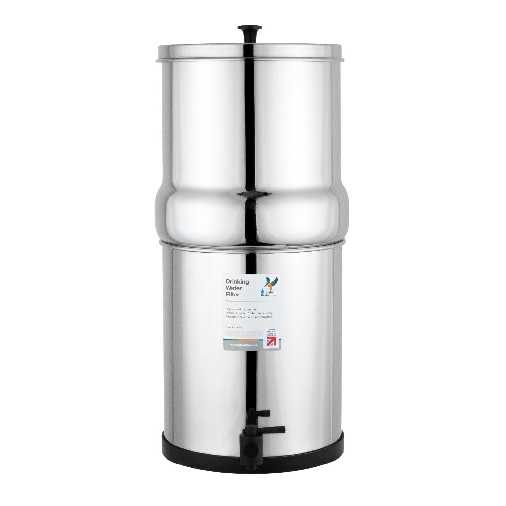 Large 12L British Berkefeld stainless steel gravity water filter.