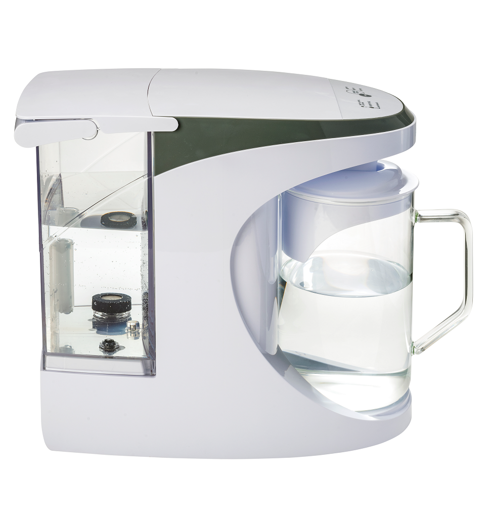 AquaTru Carafe water purifier side view during operation.