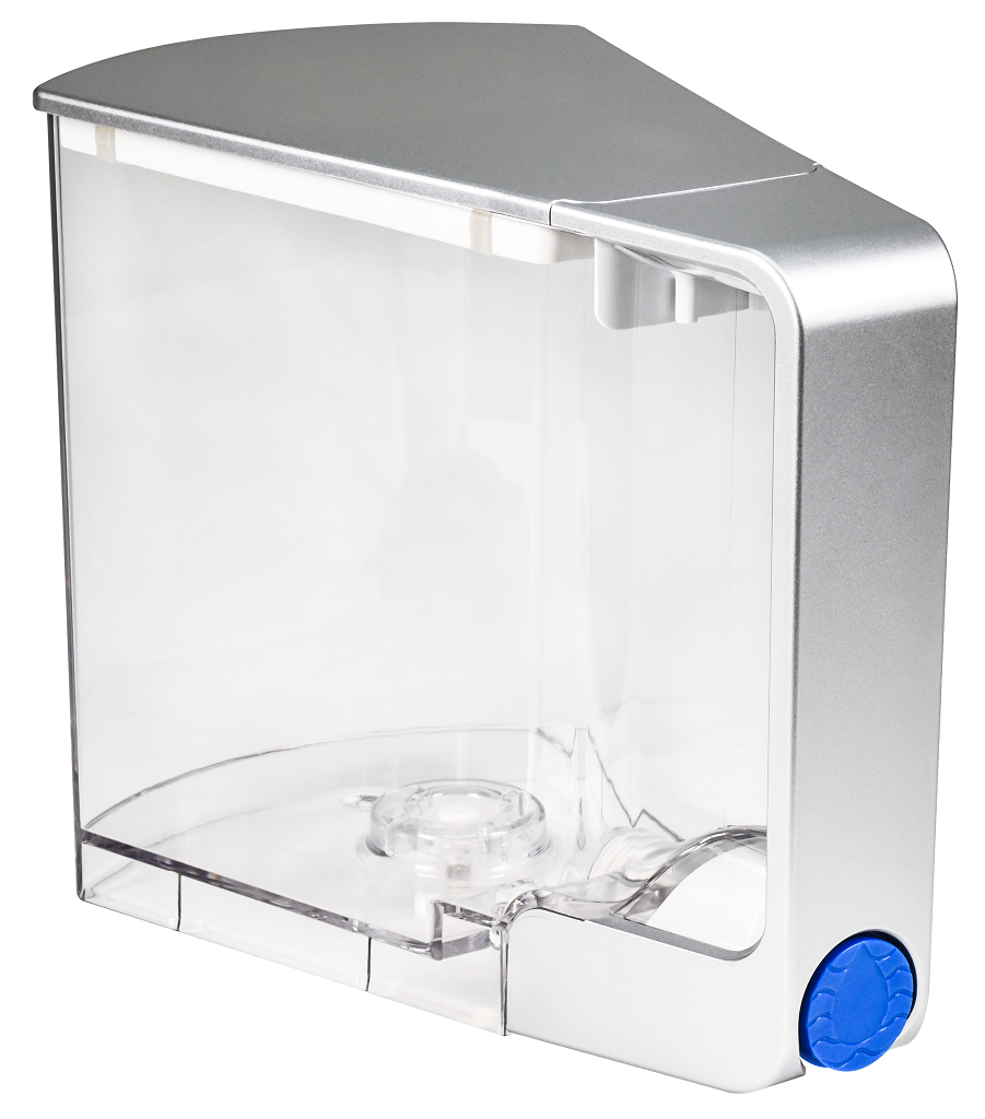 AquaTru Classic Countertop Water Filter additional purified water tank angled view