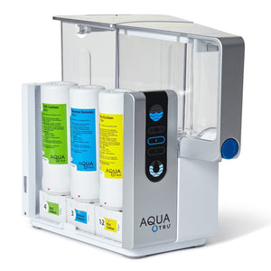 AquaTru Countertop Water Purifier showing filter compartment