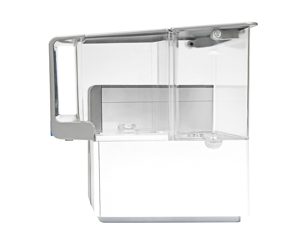 AquaTru Classic Reverse Osmosis System side.view with Tap Water Tank on the right