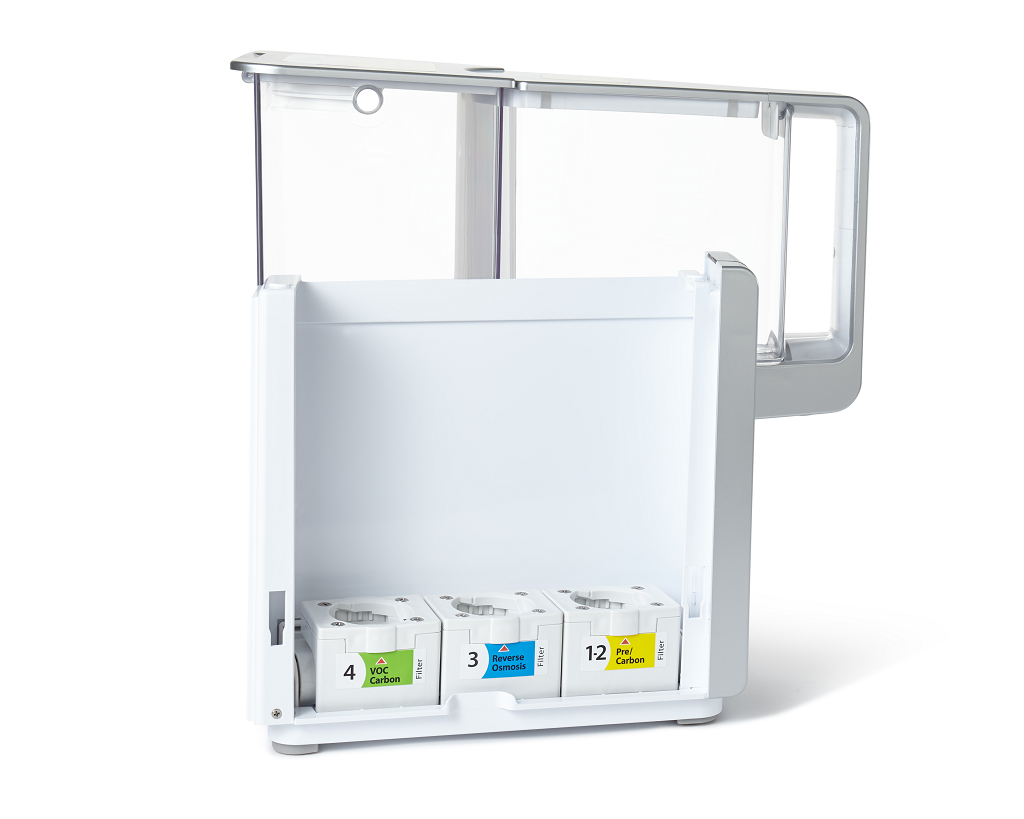 AquaTru Classic Countertop Water Filter side view without filters installed