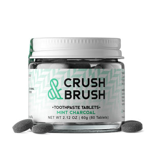 Nelson Naturals Crush and Brush Charcoal Mint 80 Tablets