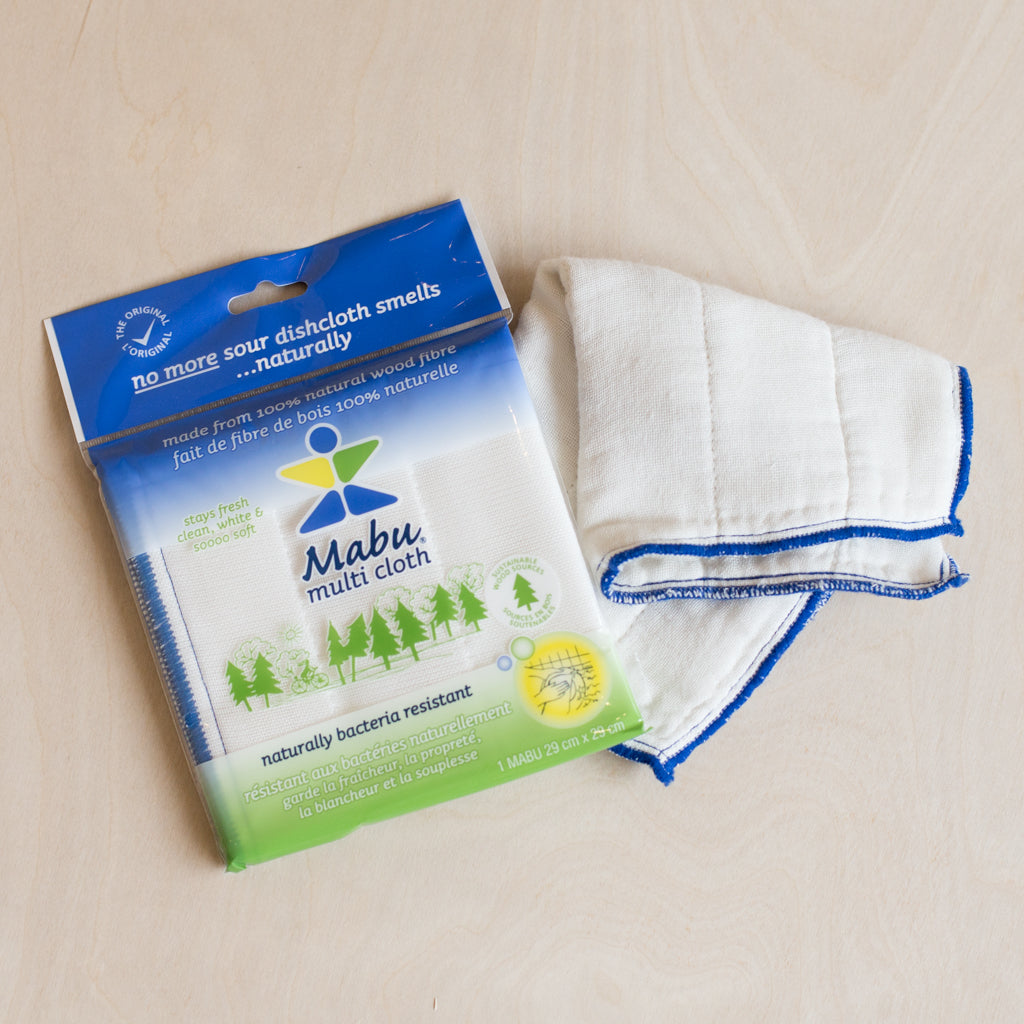 Mabu wash Cloth shown with package