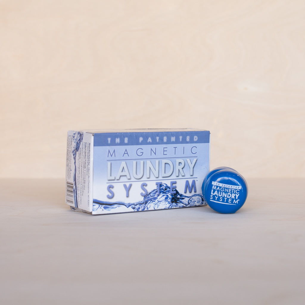 Magnetic Laundry System Balls shown beside package