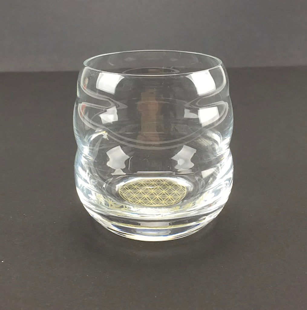 Mythos Drinking Glass with Gold Flower of Life