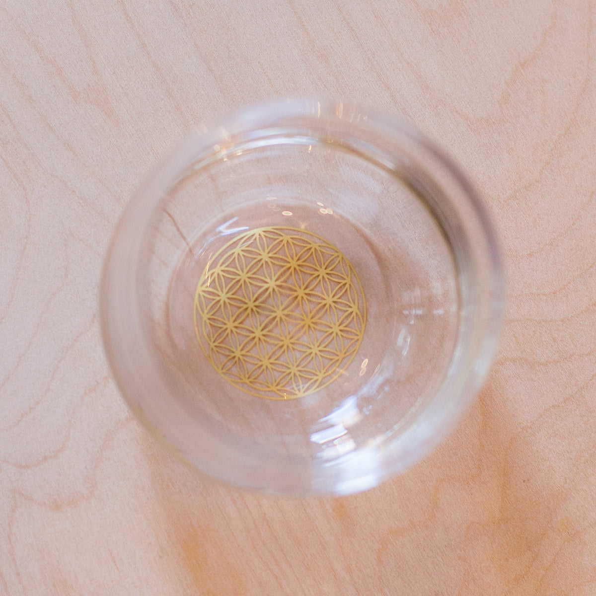 Mythos Drinking Glass with Gold Flower of Life