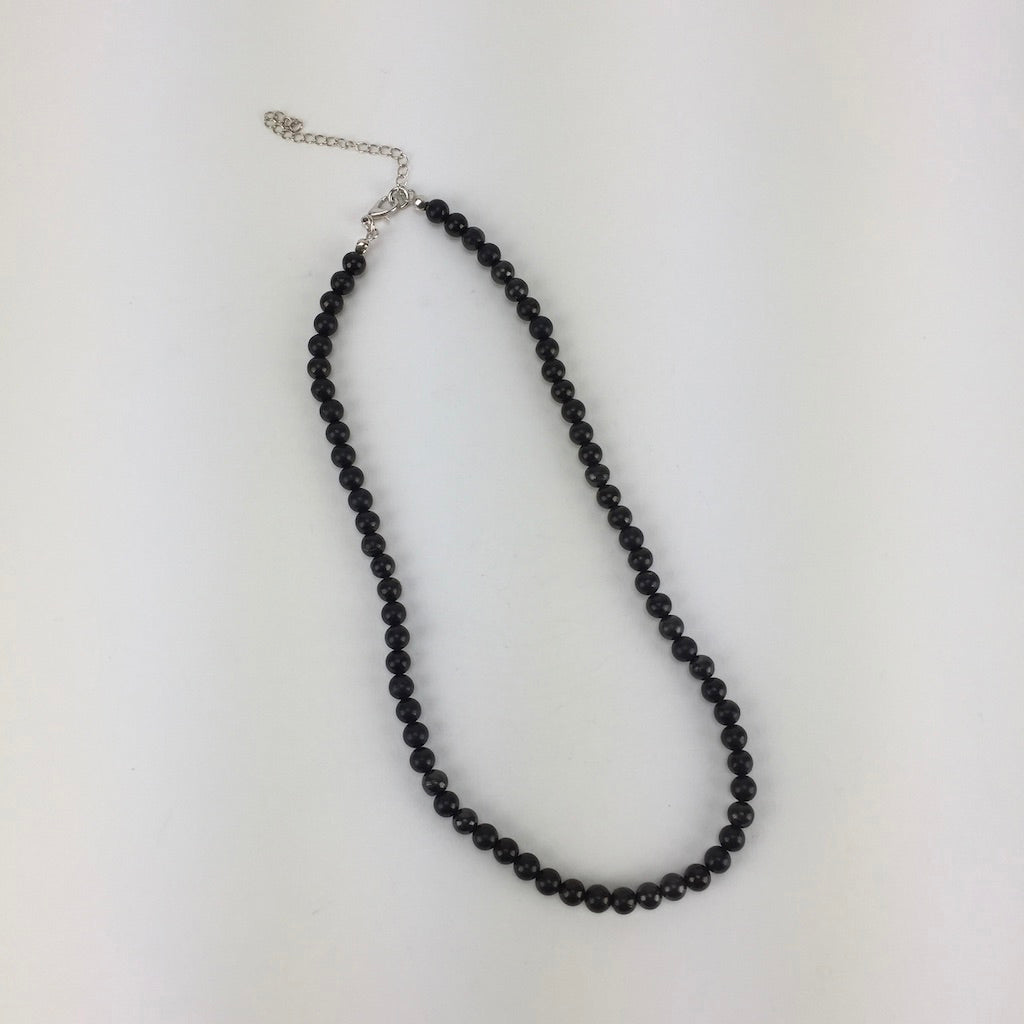 Shungite Bead Necklace - with clasp