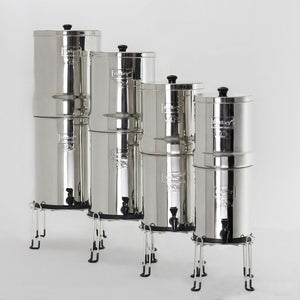 Berkey water purifiers on steel stands