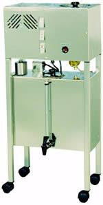 steel autofill water distiller on wheels with 8 gallon storage tank