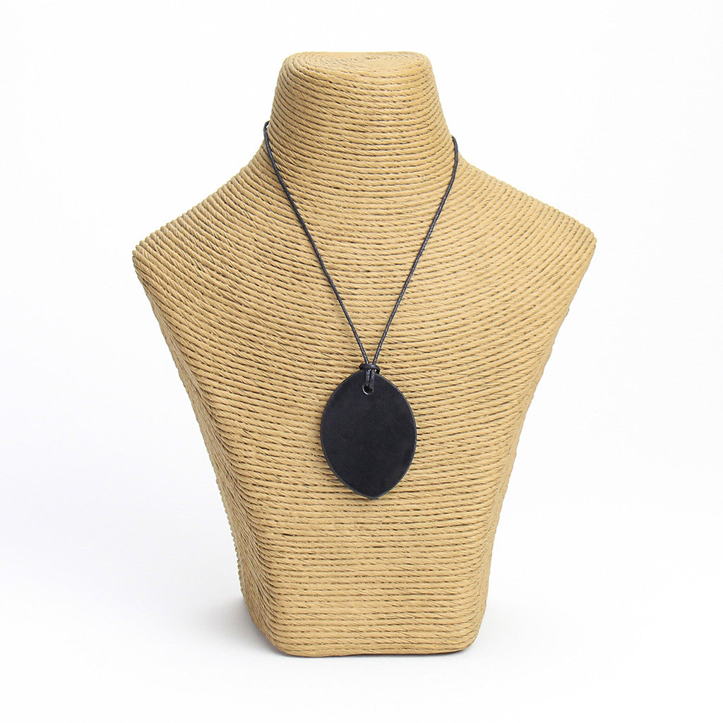 shungite pendant leaf